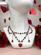 Komplet biżuterii handmade z koralików serce prezent walentynki