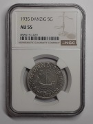 5 guldenów 1935 r "Koga"(Wolne Miasto Gdańsk) NGC AU55
