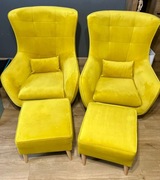 Fotel uszak z podnóżkiem wygodny zestaw do salonu – zestaw 1