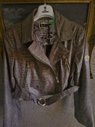 Kurtka damska ramoneska skóra Roberta Biagi beżowa/fango M/L