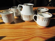 4 x filiżanka + mlecznik porcelana Chodzież seria ROMAN proj. E. Renkowski