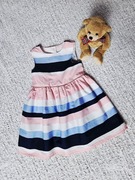 Sukienka w pasy na lato dziewczynka rozmiar 86