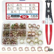 Sprężyny zaciskowe węży 90 szt, plus narzędzie.