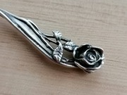 SREBRZONA ŁYŻECZKA DO KAWY FILIŻANKI HEFRA RESOVIA RÓŻA 