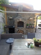 Grill wędzarnia z kamienia, łupek, piaskowiec, granit