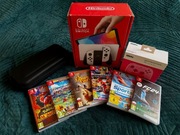Nintendo Switch OLED biały - GWARANCJA - 7 gier, etui, pad i inne