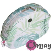 Biały organizer do Obag MOON LIGHT liście turkus mięta 2 kieszenie OMAY