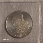 Srebrne monety Jan Pawel 2 1982 i Mapka 1974