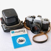 Praktica LTL + Pentacon 50mm f1.8 | instrukcja, futerał | DDR | SPRAWNY!