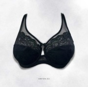 Anfen 4918 Biustonosz miękki CZARNY koronka MODELUJĄCY wygodny Bawełna 105E