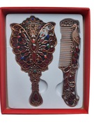 Ozdobny zestaw vintage - lusterko i grzebień