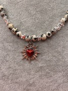 Naszyjnik glam rock czerwone serce