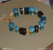 Bransoletka kamień naturalny a patyk tygrysie oko czarny turmalin