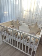 Ochraniacz do łóżeczka warkocz+ poduszki: chmurka dwie gwiazdki i gratis