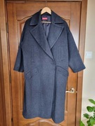 Płaszcz oversize 70 % wełna dziewicza (virgin wool) kolor Prussian blue
