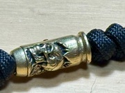 Zawieszka do noża kluczy EDC z mosiężnym koralikiem : Czaszka Nabój 9mm