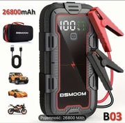BSMOOM Rozrusznik samochodowy Power Bank 12V o mocy szczytowej 6000A