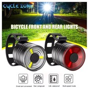 Oświetlenie roweru LED tylne + przednie światło. 3 funkcje, Baterie w zest.