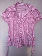 Bluzka/ koszula w paski różowo biała xl