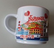 kubek Chorwacja Szybenik Sibernik Croatia nadruk dookoła 9 cm Węgry stolica