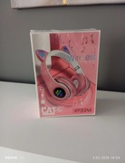 Sluchawki dla dzieci kocie  uszy bezprzewodowe rgb