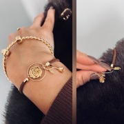 Bransoletka sznurkowa brązowa z intencją | handmade | luksusowa biżuteria