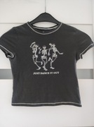 H&M t-shirt top krótszy dla dziewczynki kosciotrupy 158-264