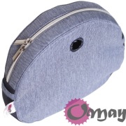 Niebieski Jeans organizer do Obag MOON LIGHT granat Srebro 2 kieszenie OMAY