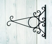 Wieszak Hak Uchwyt metalowy kuty na doniczkę - Czarny RAL 9005 (W64)