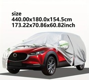 Pokrowiec na Mazda CX-30, Srebrny z Drzwiami Na Zamek i Paskami 