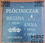 Nagrobek tablica 25x25cm z łupka grawer tanio #MiszMówiszMasz