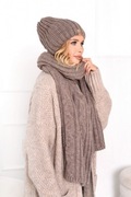 KOMPLET DAMSKI ZIMOWY CZAPKA+ SZAL DZIANINA 