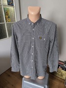 Lyle & Scott koszula męska L w kratkę czarna biała vintage 