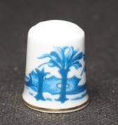 Naparstek Kolekcjonerski Porcelanowy sutherland niebiesko białe #4