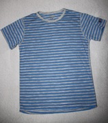 Devold Breeze Man Stripe tshirt Wełniana Koszula Męska 100% Merino Wool