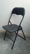 Krzesło metalowe składane czarne komplet 2 sztuki