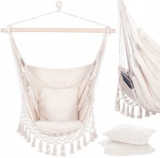 HAMAK BRAZYLIJSKI FOTEL WISZĄCY HUŚTAWKA ECRU