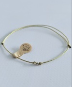 Bransoletka ZŁOTA kulka 585 sznurkowa sznurek na szczęście na prezent