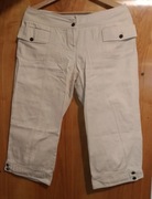 Białe krótkie spodnie rybaczki z kieszeniami L 