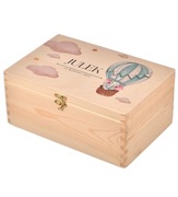 Pudełko drewniane na prezent, kuferek na skarby | nadruk UV personalizowane