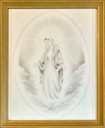 Ręcznie rysowana Maryja w ramce – obraz religijny