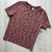 Błyszcząca burgundowa koszulka z krótkim rękawem top damski h&m divided S