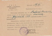 1948r, Zaświadczenie CECH  Szewców i Cholewkarzy Warszawskich