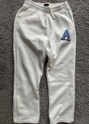 Białe Spodnie Dresowe Relaxed FIT H&M College Naszywka Litera A rozmiar S