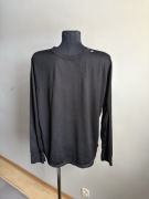 Ahkka bluza termo damska męska czarna bielizna 70%wełna 30modal XXL 3XL