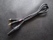 Kabel audio profesjonalny Red's Music XLR żeński - 2x RCA męskie 1 metr