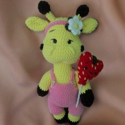 Żyrafa z lizakiem handmade 