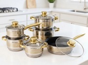 Garnki nierdzewna motyw typu Versace - na gaz/indukcje