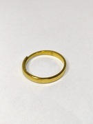 Złoty cienki pierścionek regulowany ze stali chirurgicznej