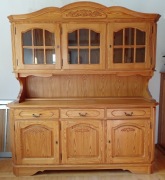 Kredens drewniany rustykalny, przeszklony